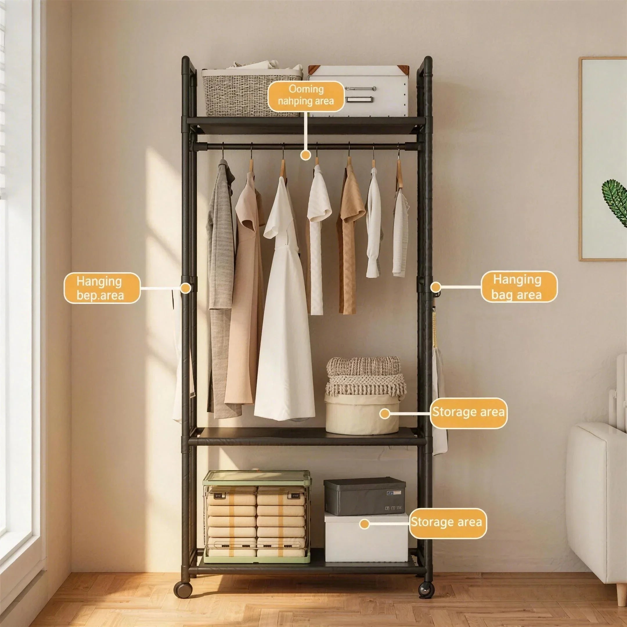Multi-functional Coat Rack with Hooks